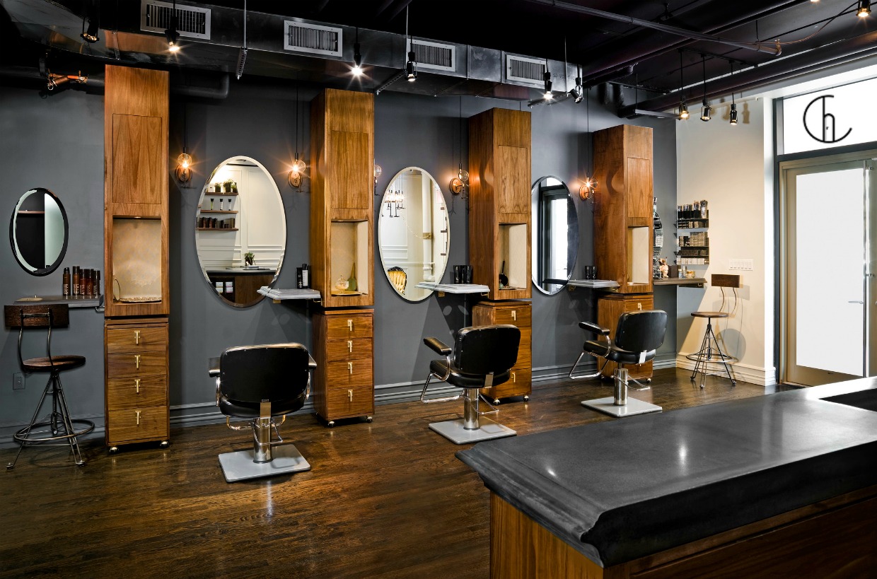 Phong cách trang trí cửa hàng cắt tóc salon tóc barber shop