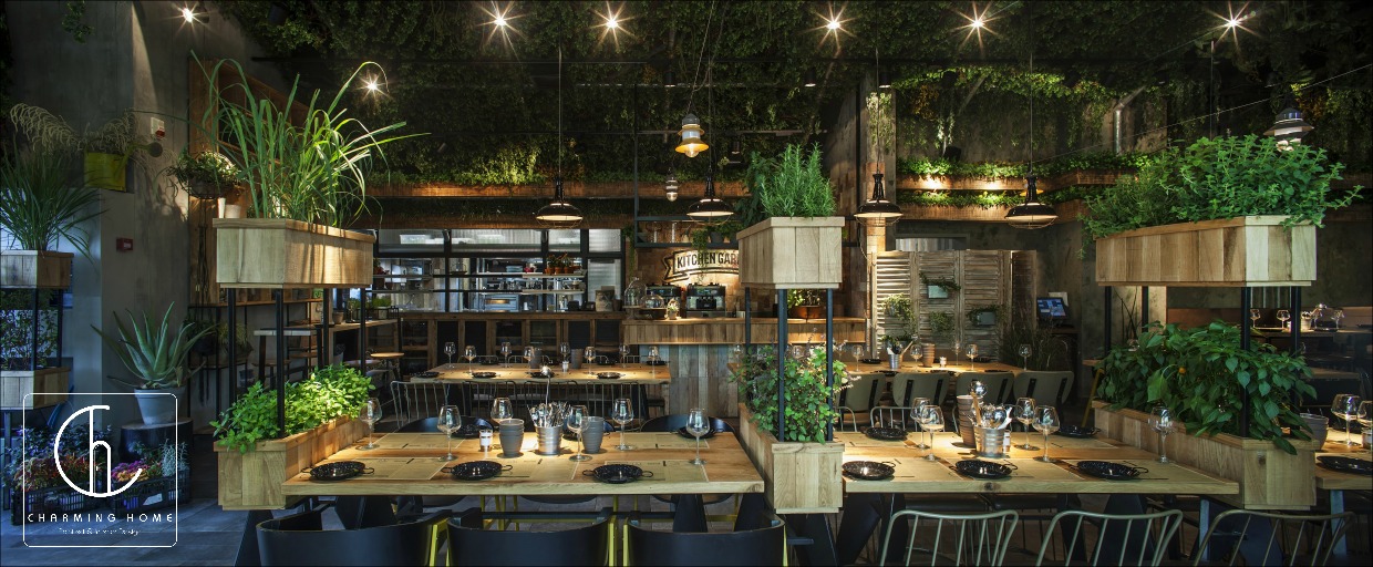 thiết kế nhà hàng sử dụng cây xanh 3