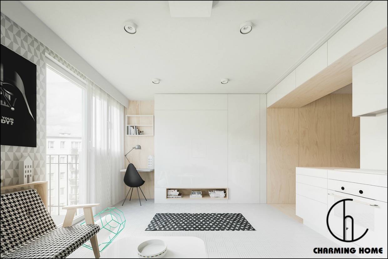 Thiết kế căn hộ studio 30m2, 35m2 đẹp hiện đại tối ưu nhất – Thiết kế nhà  trọ - Chung cư mini- Nhà cho thuê