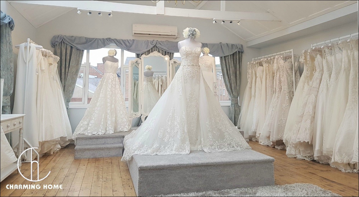 Tủ áo cưới đẹp  điểm nhấn của showroom váy cưới